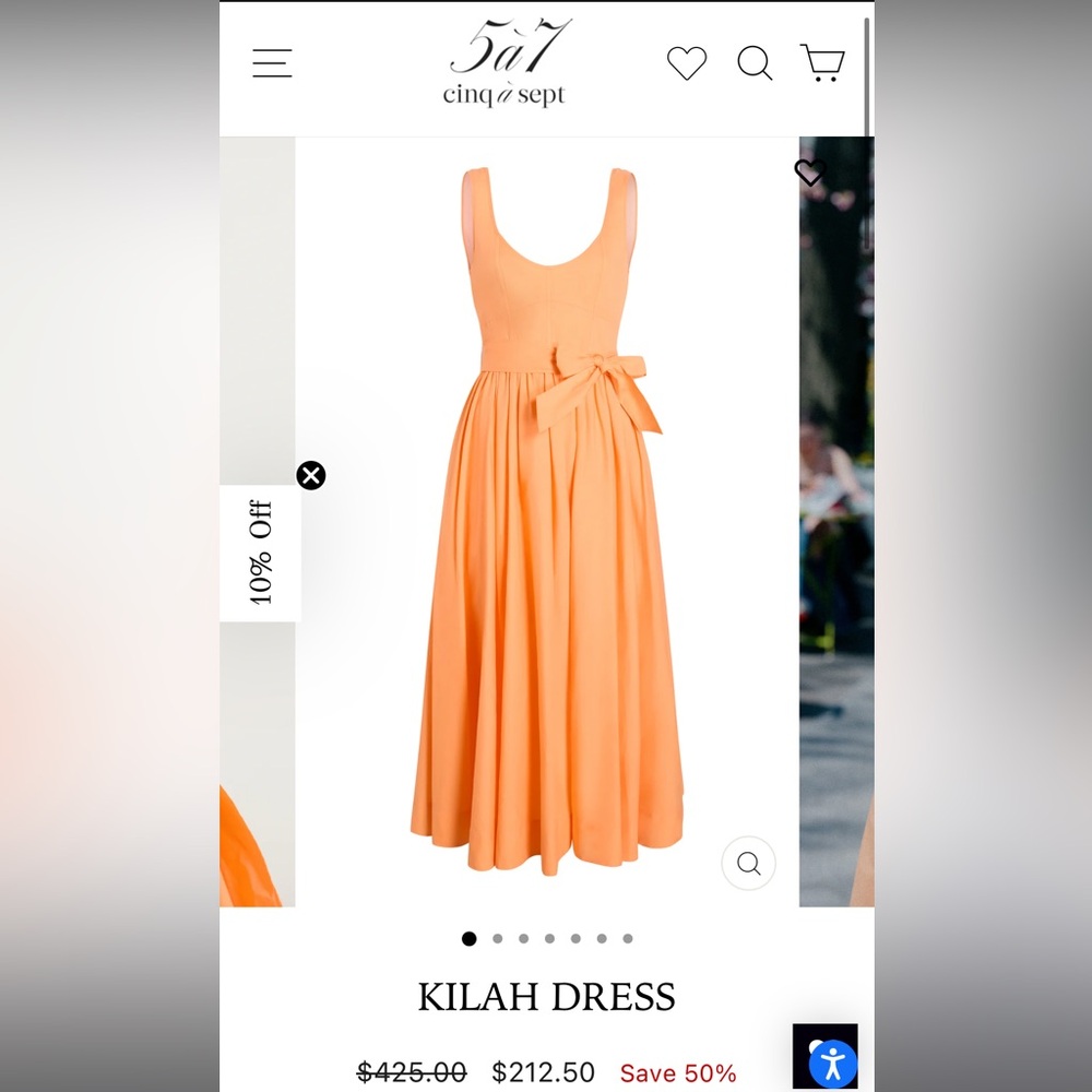 Cinq a sept - orange midi Kilah dress